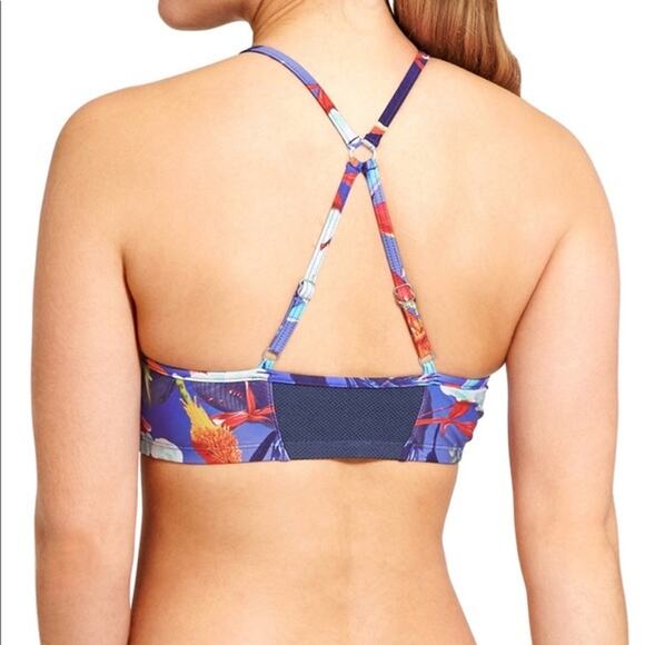 Athleta Swimsuit Lucia Mesh Floral Print Bikini Empire Top Racerback Small - Picture 3 of 10